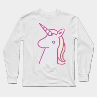 Beautiful minimalist pink unicorn Long Sleeve T-Shirt